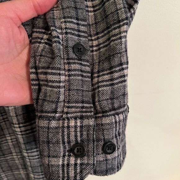 Woolly Dry Goods Cotton/Wool Navy/Gray Plaid Button Down - Picture 4 of 12